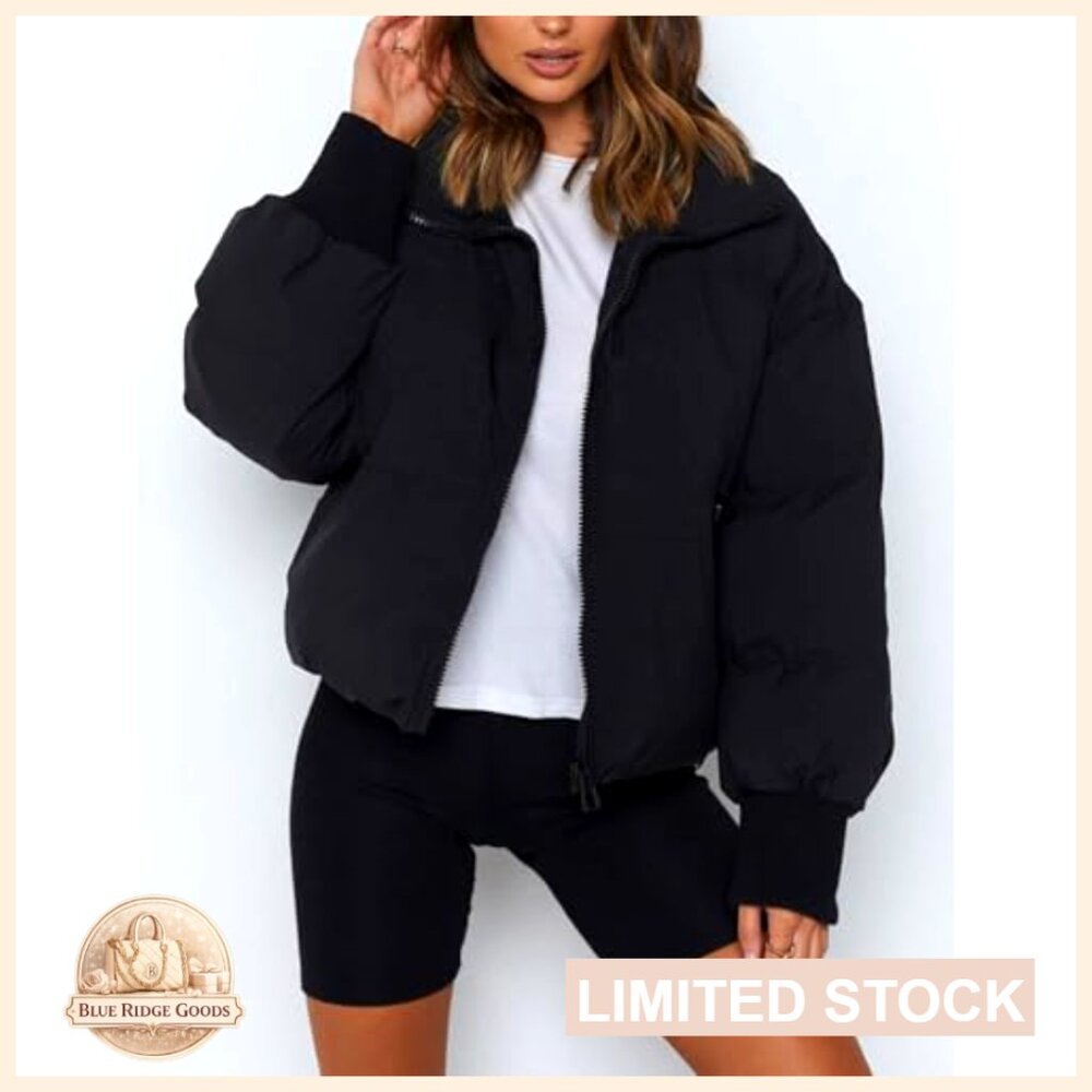 Polyester Cropped Puffer Jacket, Quilted, Waterpr… - image 3